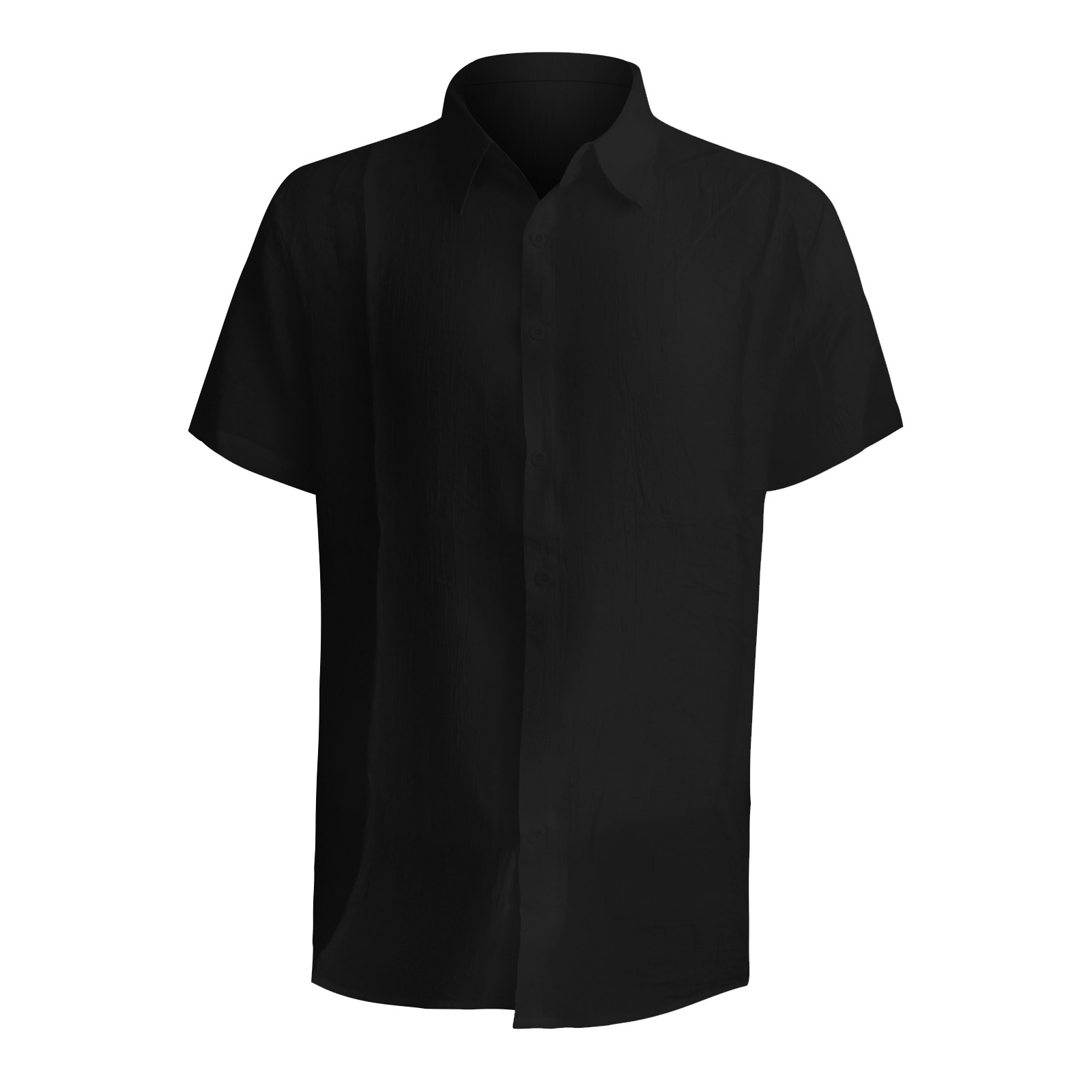 thumbnail image 2 of Camisa de manga corta con cuello cubano para hombre - Camisa informal con botones para bodas en la playa - Ropa de verano, 2 of 5